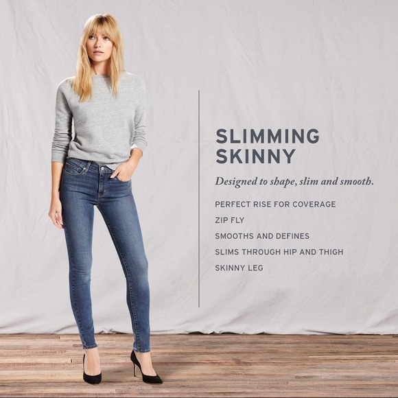 Levi’s Slimming Skinny Jeans - grey/blue size 26 - Picture 5 of 5